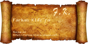 Farkas Klára névjegykártya